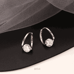 Bông tai nữ đính đá phụ kiện trang sức đơn giản B104