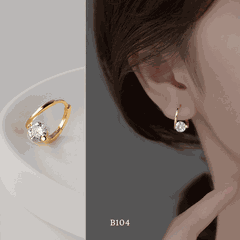 Bông tai nữ đính đá phụ kiện trang sức đơn giản B104