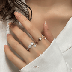 Nhẫn nữ hình nơ đính đá phụ kiện trang sức sang trọng B108