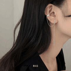 Bông tai nữ kẹp vành đính đá phụ kiện trang sức cá tính B112 (1 chiếc)