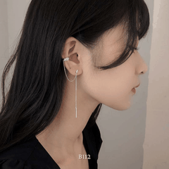 Bông tai nữ kẹp vành đính đá phụ kiện trang sức cá tính B112 (1 chiếc)