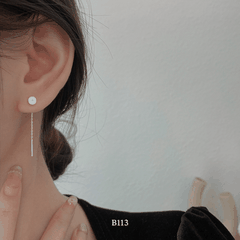 Bông tai nữ ngọc trai nhân tạo nhỏ thả nhẹ nhàng thanh lịch B113