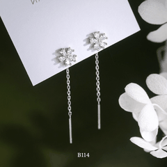 BÔNG TAI BẠC HẠT VUÔNG B50