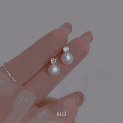 Bông tai nữ ngọc trai nhân tạo thiết kế Retro đơn giản sang trọng -  B122