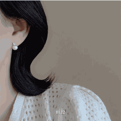 Bông tai nữ ngọc trai nhân tạo thiết kế Retro đơn giản sang trọng -  B122