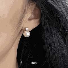 Bông tai nữ ngọc trai nhân tạo thiết kế Retro đơn giản sang trọng -  B122