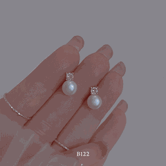 Bông tai nữ ngọc trai nhân tạo thiết kế Retro đơn giản sang trọng -  B122