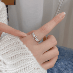 Nhẫn đính đá hình cánh thiên thân B129