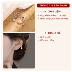 Bông vành tai đính đá B139 (1 Chiếc)