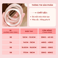 Vòng tay đá mắt mèo nhân tạo nhiều màu, vòng đá hồng pha lê trong suốt Mely - N40