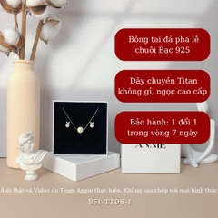 Bộ trang sức dây chuyền bông tai ngọc trai nhân tạo sang trọng SET01 B51 TT08-1
