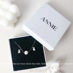 Bộ trang sức dây chuyền bông tai ngọc trai nhân tạo sang trọng SET01 B51 TT08-1