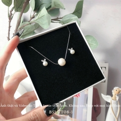 Bộ trang sức dây chuyền bông tai ngọc trai nhân tạo sang trọng SET01 B51 TT08-1