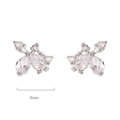 Bông tai mini hoa đá zircon B86
