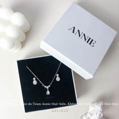 Bộ trang sức dây chuyền bông tai giọt nước đính đá cao cấp SET02