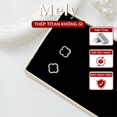 Bông tai titan cỏ 4 lá nhỏ TT156