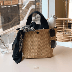 Túi tole cói may thủ công BL11