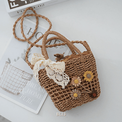 Túi cói thủ công đính nơ BL13