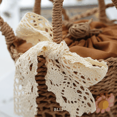 Túi cói thủ công đính nơ BL13