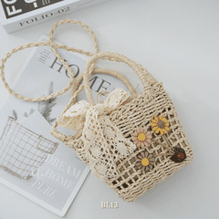 Túi cói thủ công đính nơ BL13