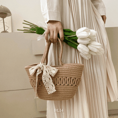 Túi xách cotton dạng thắt nơ BL14