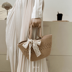 Túi xách cotton dạng thắt nơ BL14