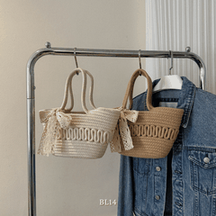 Túi xách cotton dạng thắt nơ BL14
