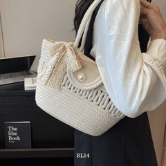 Túi xách cotton dạng thắt nơ BL14