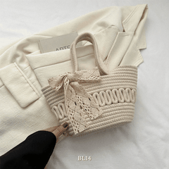 Túi xách cotton dạng thắt nơ BL14