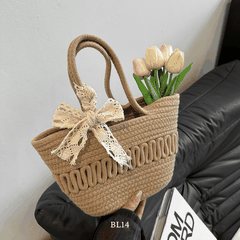 Túi xách cotton dạng thắt nơ BL14