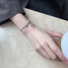 Vòng tay nữ dây rút đính đá phụ kiện trang sức thời trang C100
