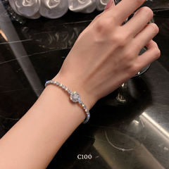 Vòng tay nữ dây rút đính đá phụ kiện trang sức thời trang C100