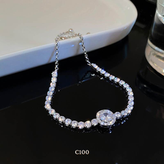 Vòng tay nữ dây rút đính đá phụ kiện trang sức thời trang C100
