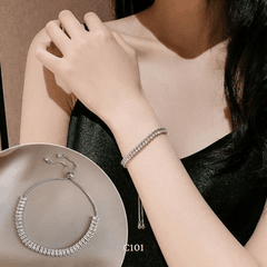 Vòng tay nữ dây rút đính đá pha lê sang trọng cao cấp C101