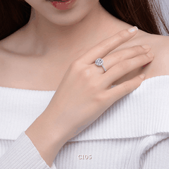 Nhẫn đính đá thiết kế mở free size cao cấp dành cho nữ C105