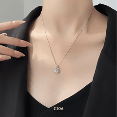 [KHÔNG ĐEN GỈ] Dây chuyền thép Titan mặt đá vuông cao cấp C106