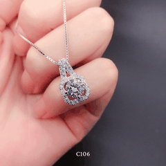 [KHÔNG ĐEN GỈ] Dây chuyền thép Titan mặt đá vuông cao cấp C106