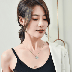 [KHÔNG ĐEN GỈ] Dây chuyền thép Titan cỏ bốn lá đính đá cao cấp  C107