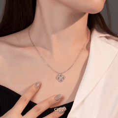 [KHÔNG ĐEN GỈ] Dây chuyền thép Titan cỏ bốn lá đính đá cao cấp  C107
