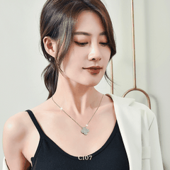 [KHÔNG ĐEN GỈ] Dây chuyền thép Titan cỏ bốn lá đính đá cao cấp  C107