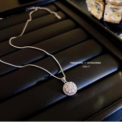 Bộ trang sức dây chuyền bông tai zircon đá xoay cao cấp SET10 VV34-1 VV34-2 VV34-3