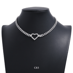 Vòng cổ choker đính đá cao cấp hình tim phụ kiện trang sức  C83