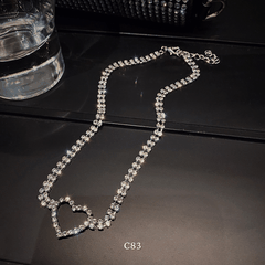 Vòng cổ choker đính đá cao cấp hình tim phụ kiện trang sức  C83