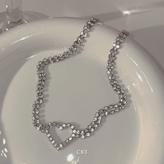 Vòng cổ choker đính đá cao cấp hình tim phụ kiện trang sức  C83