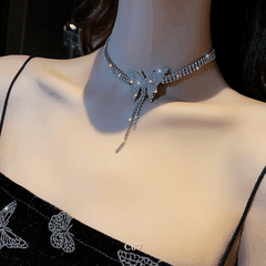 Vòng cổ choker đính đá sang trọng đi tiệc sự kiện hottrend thời trang C87