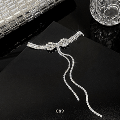 Vòng cổ choker hình nơ đính đá cao cấp phong cách sang trọng trang sức đi tiệc C89