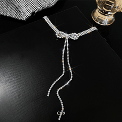 Vòng cổ choker hình nơ đính đá cao cấp phong cách sang trọng trang sức đi tiệc C89