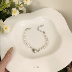 Vòng tay mặt tim ngọc trai nhân tạo kiểu mới thời trang nữ tính D137