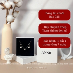Bộ trang sức dây chuyền bông tai phong cách Hàn Quốc sang trọng SET04 D140-1 TT04-2