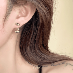 Bông tai nữ hạt châu bạc vàng đơn giản basic kiểu dáng thanh lịch Hàn Quốc D140